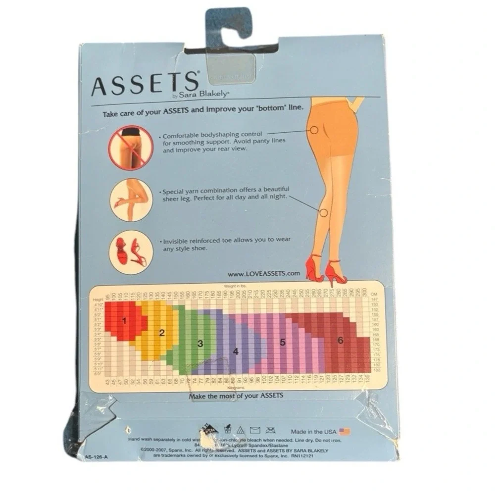 ASSETS by Sara Blakely Women's Perfect Pantyhose Size‎ 2 Black Full Length Sheer